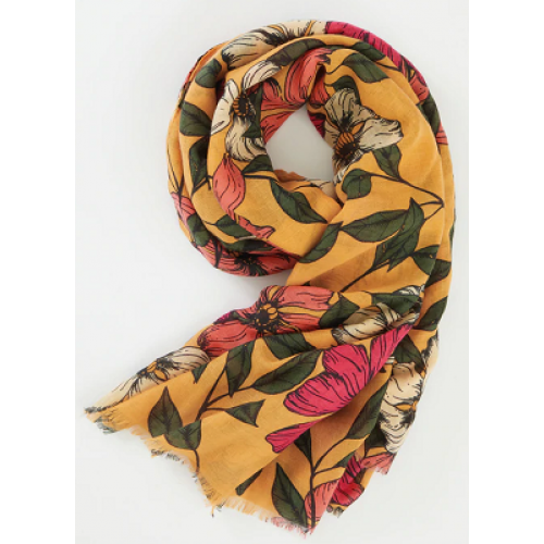 Fable Borrowdale Floral Check Scarf 9544
