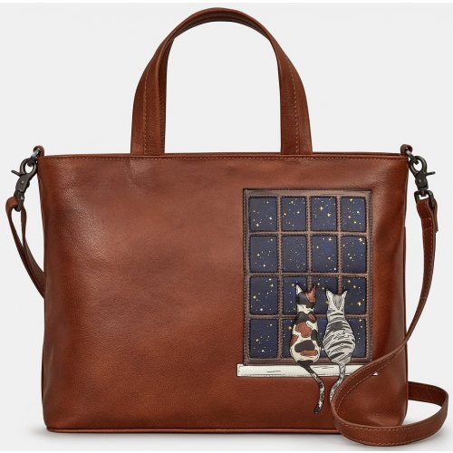 Yoshi Midnight Cats Leather Multiway Grab Bag Y26
