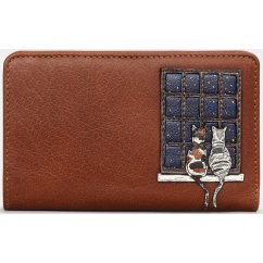 Yoshi Midnight Cats Zip Around Leather Purse Y1089
