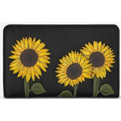 Yoshi Sunflowers Zip Around Leather Purse Y1089 