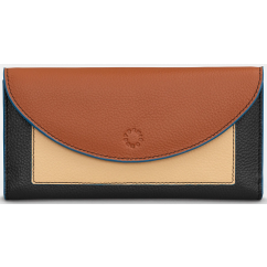 Yoshi Rustic Colour Block Westwood Flap Over Leather Purse Y1252